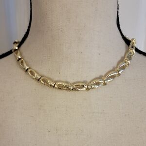 Vintage Coro Style Gold Tone Choker Necklace Mid Century Teardrop Extender